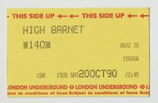 High Barnet 30 - UTS London Underground ticket - London Transport