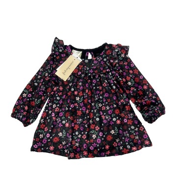 First Impressions Girl's Velour Ruffled Dress Scarlet Crush Floral Size 6-9M NWT