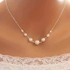 Baroque Style Seven Faux Pearl Collarbone Necklace For Women and Girls