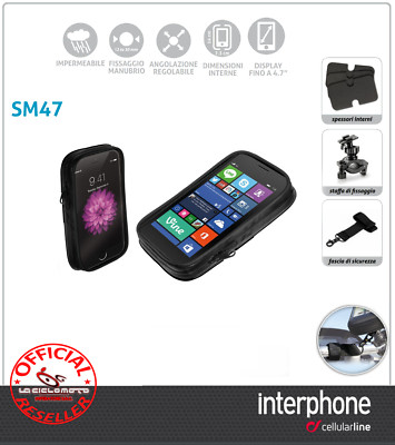 GPS SMARTPHONE HOLDER MOTORCYCLE SCOOTER BIKE CELLULAR LINE 4.7 WATERPROOF CELL PHONE