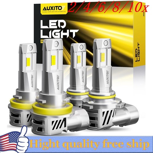2/4X 9005&H11 LED Combo Headlight Bulb Kit High Low Beam Brighter 6500K White - 第 1/21 張圖片