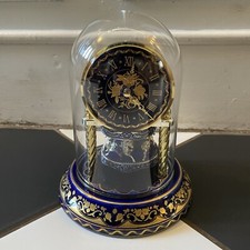 The Franklin Mint Carousel Clock Porzellan Porcelain Made In Germany Glass Dome