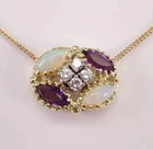 4Ct Marquise Lab Created Amethyst Vintage Women Pendant 14K Yellow Gold Plated