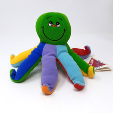 Dakin Octopus 80's Plush Rattle Stuffed Animal Toy Colorful Baby Things w / Tag