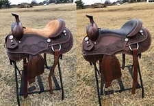 WESTERN HORSE PLEASURE SADDLE GENUINE LEATHER 14" 15" 16" 17" 18" FREE TACK SET