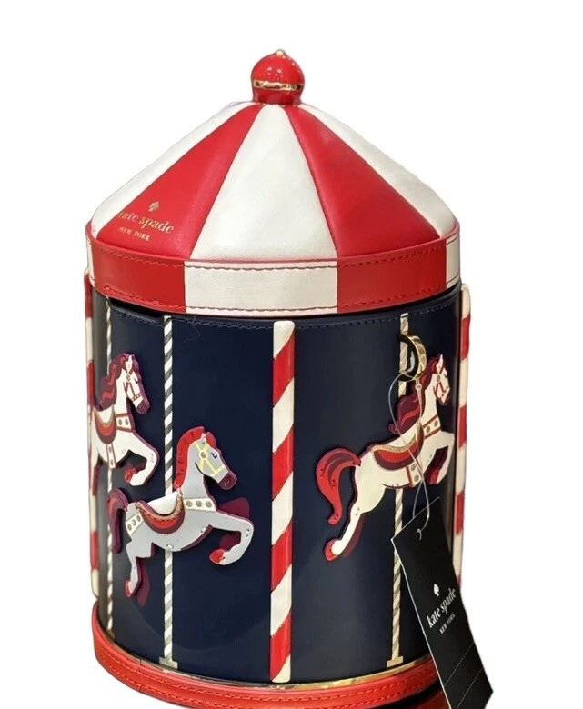 Tracolla Kate Spade KE578 Winter Wonders 3D Carou nuova con etichetta