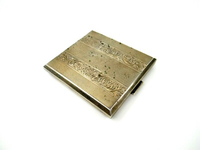 Elegant Art Deco Cigarette Case 835 Silver Cigarette Box Case Silver  Antique