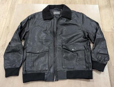 STONE  レザージャケット Lサイズ 811500398 $598 Mens Slate & Stone Faux Fur Lambskin Leather Jacket Black XL
