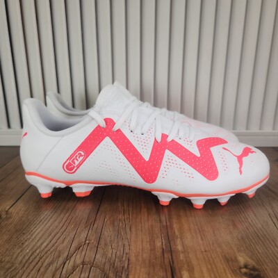 PUMA Future Play FG/AG Junior Size 6 White Pink Athletic Soccer