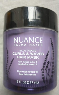 Nuance Salma Hayek BLUE AGAVE CURLS & WAVES Hair Mask, Lightweight Formula 6 Oz 