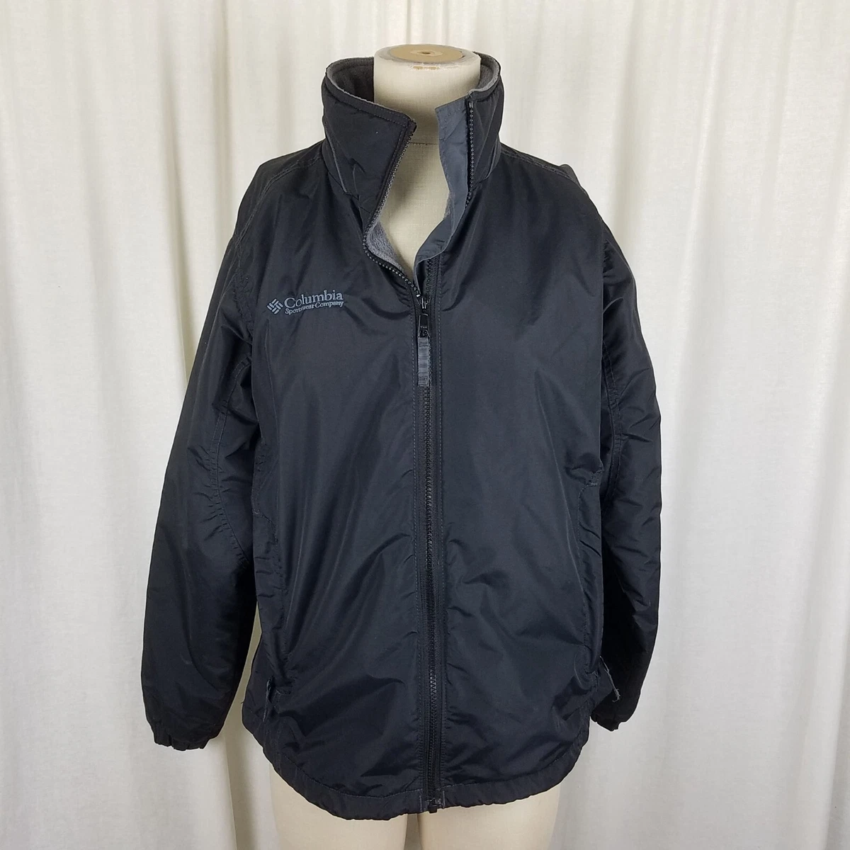 Columbia Fleece Lined Nylon Jacket Full Zip Up Womens size M