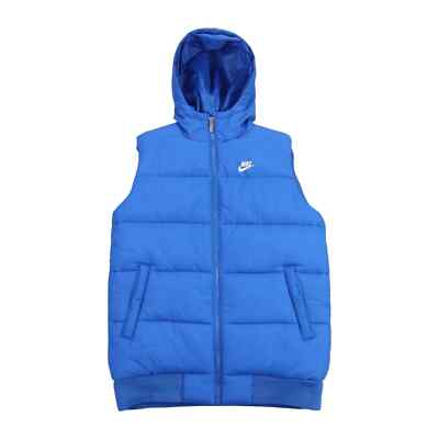 Nike Gilet Kids Age 12-13 Years Blue Padded Puffer Bodywarmer Hooded Vest  Jacket UK