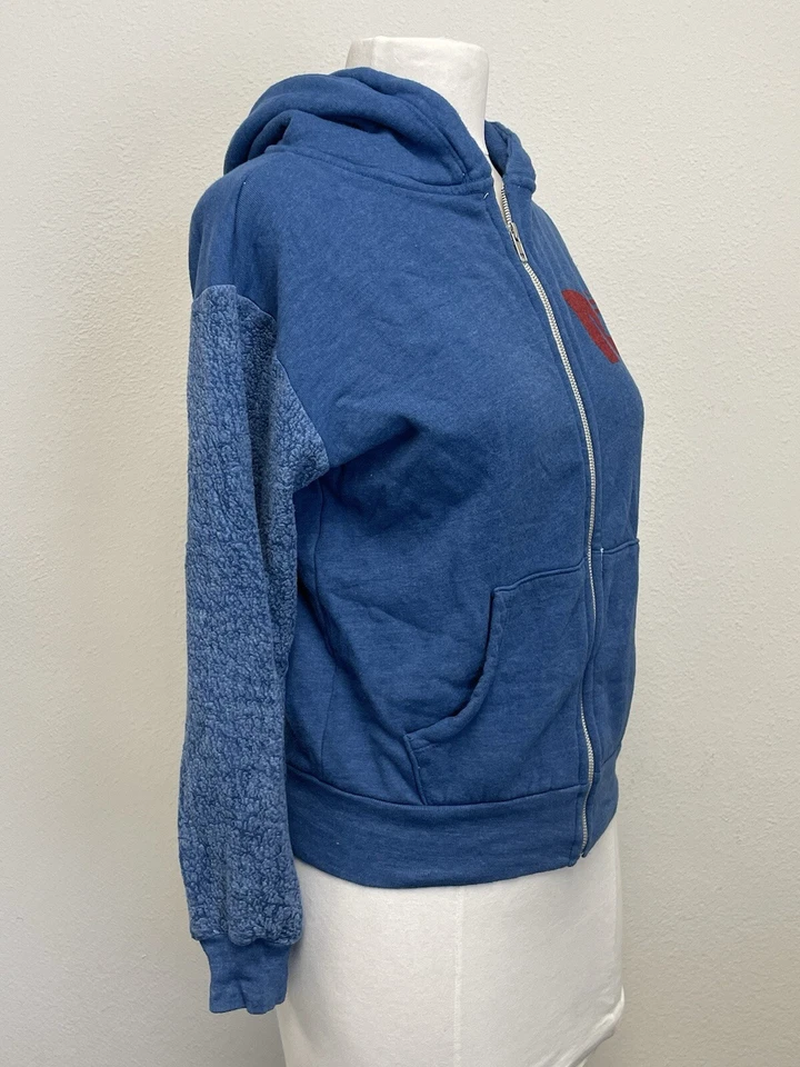 Sudadera con Capucha Rebel Yell Azul Cremallera Completa Gráfico Polar Talla L Foto 3 de 4