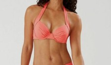  79 Tommy Bahama Women's Pink Underwire Halter Bikini Top Swimwear Size 32C
