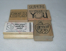Rubber Stamps - Lot of 5 - Education Teacher Stamps