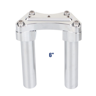 CNC 6'' Handlebar Riser 1'' Top Clamp For Harley Dyna Super Glide Heritage Softail