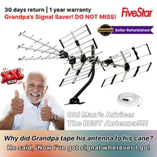 2024 Long Range Yagi Outdoor Antenna 24 Elements 4K UHF VHF ATSC 3 HD Ready