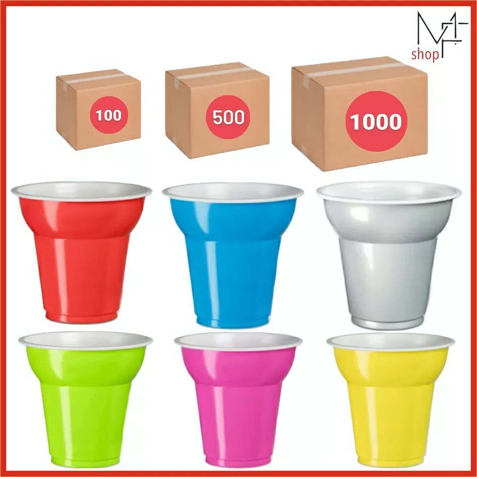 BICCHIERI CAFFÈ COLORATI PLASTICA 70 cc Colori Bicchierini Feste