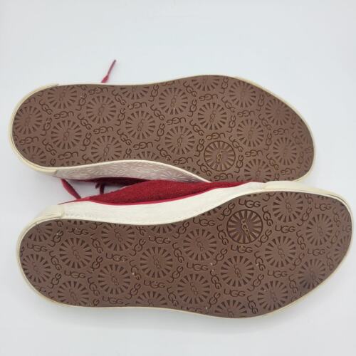 Ugg Australia Evera 1888 5.5 Sneaker Suede Sheepskin Lined Red - Picture 5 of 6