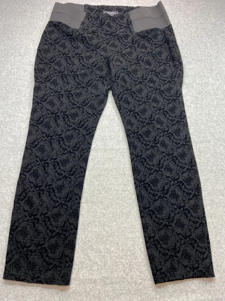One 5 One Womens Stretch Pants Size Extra Large  Black Velvet Casual Work Comfy - Image 2 of 4