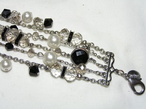 WHITE HOUSE/BLAK MARKED 4-Chains, Lucite,Glass Beads & Dangles Bracelet - Picture 8 of 9