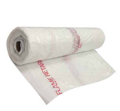 SQUARE-PATTERN STRING REINFORCED POLY 10'x100' FLAME RESISTANT 6 MILS CLEAR