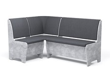 Eckbank Sitzbank 150x120 cm Tunis GRAU Polsterbank Stauraum Truhen Beton-Optik