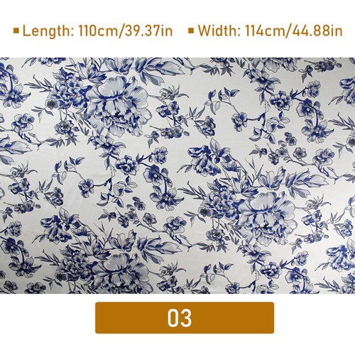 Mulberry Silk Fabric Printed Material for Cap Scraf Dress Bedding DIY 100x114cm - Foto 10 di 20