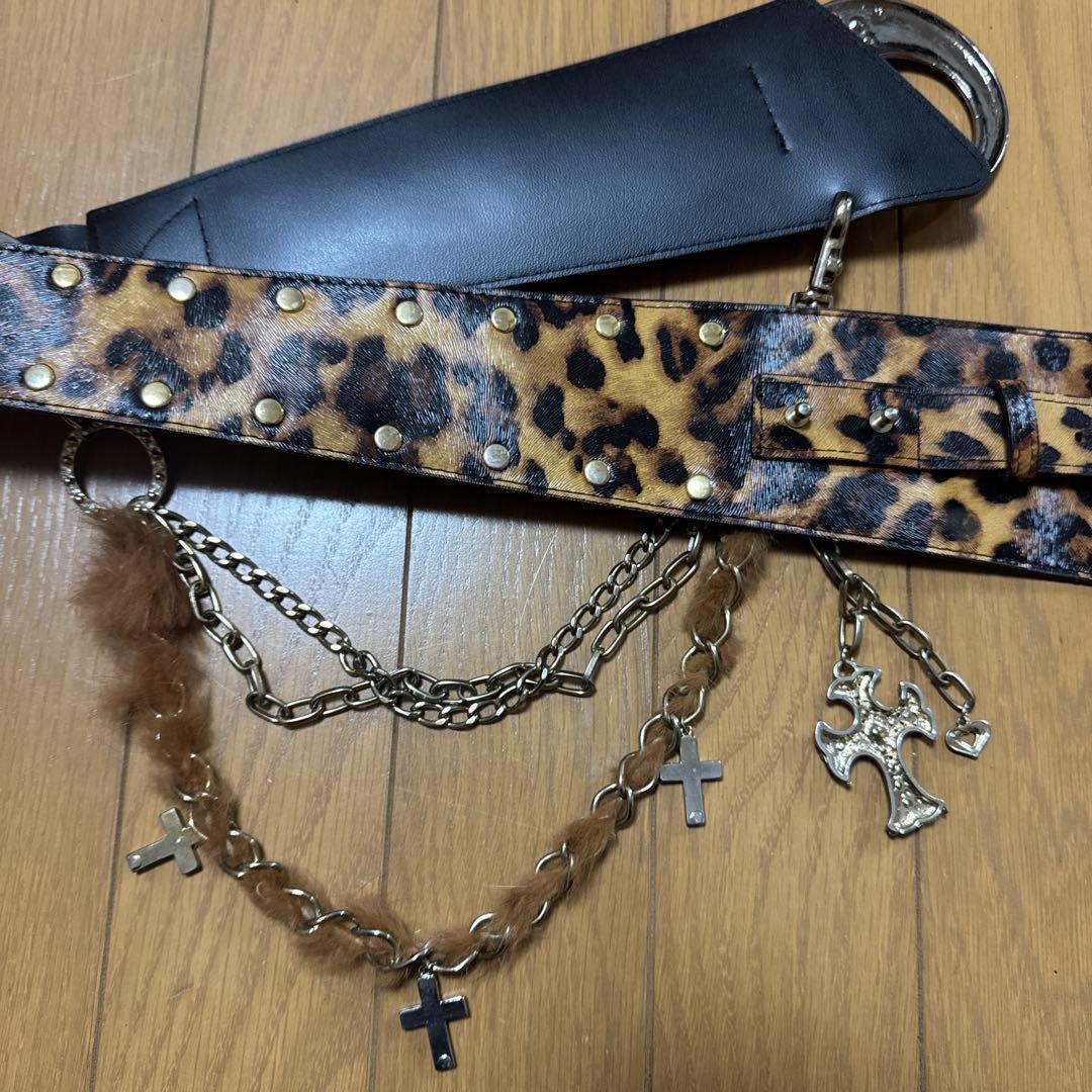 d.i.a. Leopard Print Belt with Rhinestones and Detachable