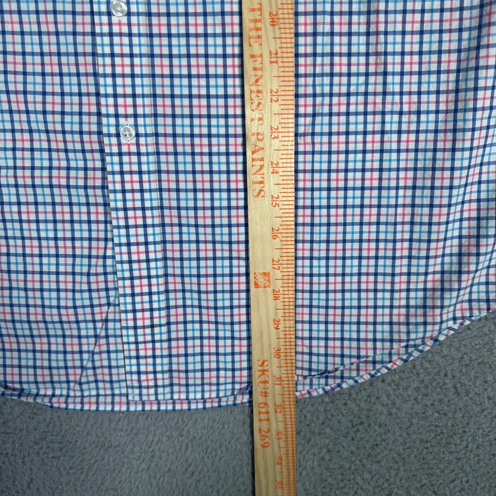 Polo Ralph Lauren camicia uomo 2XL bianco rosa check bottoni logo pony casual