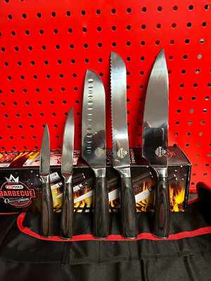KS Tools Küchenmesser-Set Scharfe Edelstahl Kochmesser Brotmesser mit Rolltasche