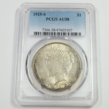 1925 S PCGS AU58 - Peace Dollar $1 US Coin #50597A