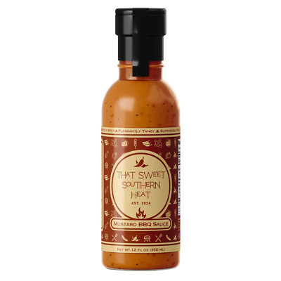 Spicy Mustard BBQ Sauce (12oz) - New Hot Sauce Condiment - Made in USA! Try Now!