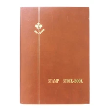 Stamp Stock Book Collectors Album Hardcover Uni-Safe Storage Caramel Brown B15