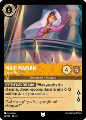 1x Maid Marian - Lady of the Lists NM Eng Lorcana - Shimmering Skies