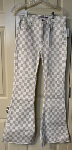 tractor BLU - White Denim, Checkered Pants - Size 8