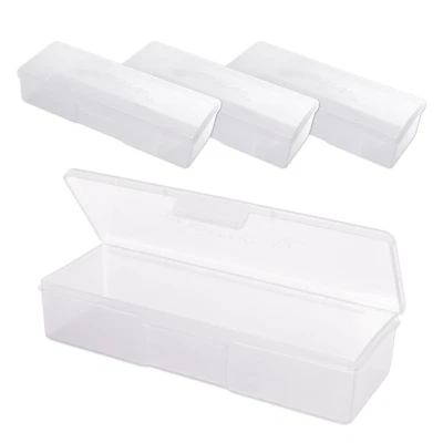 BEAUTICOM 4pcs Large Plastic Manicurists Personal Box Storage Case Container White