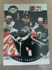 1990-91 Pro Set Kings Hockey Card #129A John Tonelli/(Misspelled Tonnelli)