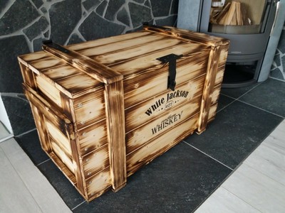 Whiskey Frachtkiste shabby Schrank Whisky Holztruhe Couchtisch