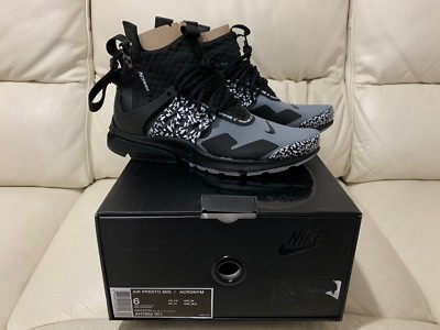 2018 NIKE PRESTO X ACRONYM COOL GRAU SCHWARZ NEU GRÖSSE UK 5,5