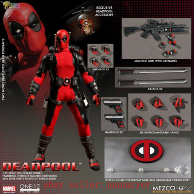 Perfect Mezco Toyz 1/12 Comics Deadpool Action Figure Brand New In
