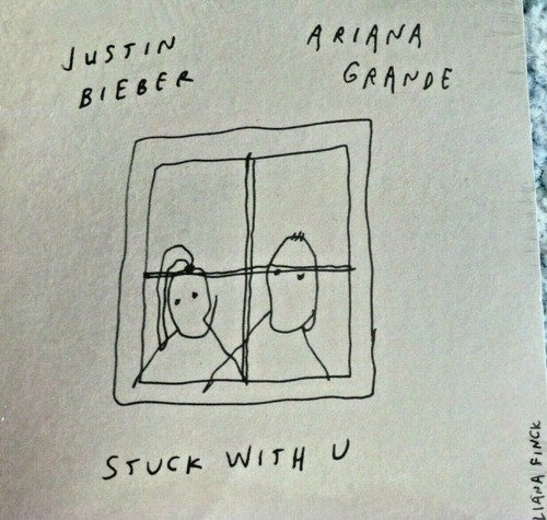 ARIANA GRANDE & JUSTIN BIEBER 45 RPM 7" - Stuck With U WINDOW COVER SEALED!!!