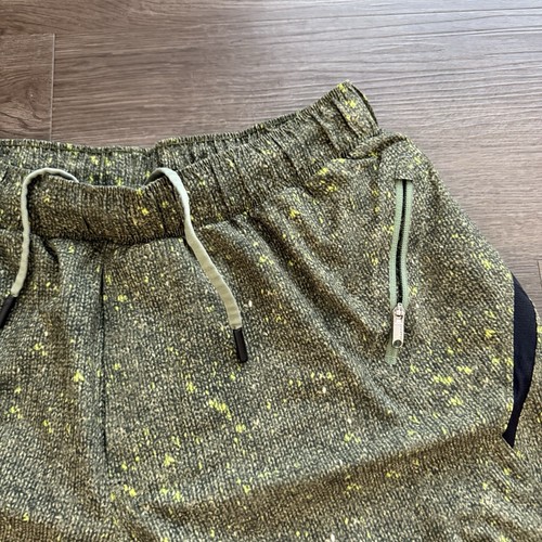 Lululemon Surge Lined Shorts 6” Speckled Green Men’s S Stretch Waist Zip Pockets - 第 2/12 張圖片