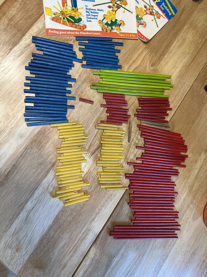 Vintage Mixed Lot 485 Tinker Toys, 1953 Canister 1986 Instruction And Idea Book - Image 4 of 4