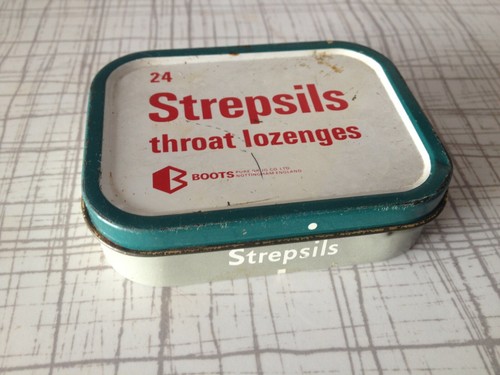 Vintage Strepsils tin throat lozenges EMPTY