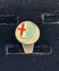Vintage Alfa Romeo Enamel Lapel Pin Badge Lorioli Milano Italy 1950s 60s Auto