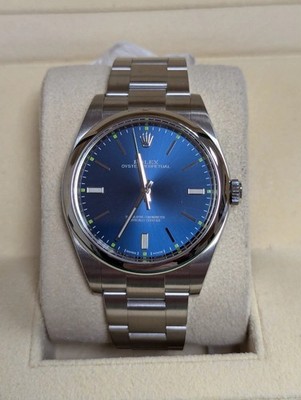 2014 Rolex Oyster Perpetual 114300 Blue Dial SS Oyster No Papers 39mm
