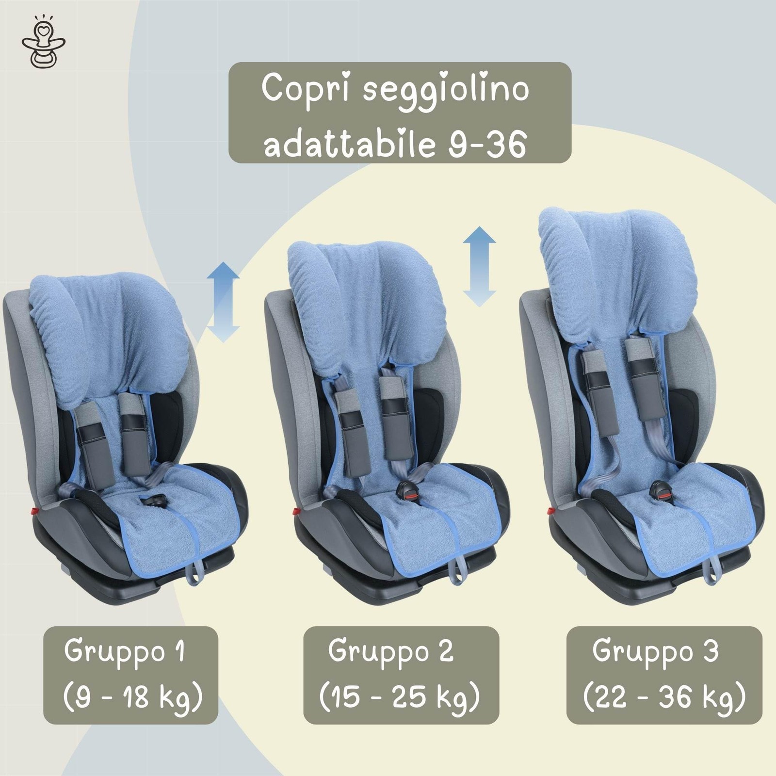 Copri Seggiolino Auto Baby Idea Gruppo 1/2/3 foto 6