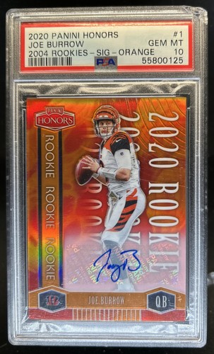 2020 Panini Honors Joe Burrow 2004 Rookies Signatures Orange RC Auto #/25 PSA 10