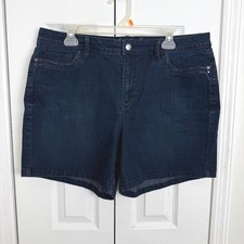 Gloria Vanderbilt Denim Shorts 14 Blue Embroidered Slimming Boho Casual